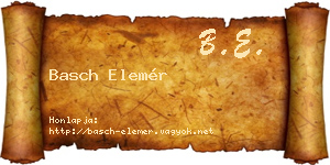Basch Elemér névjegykártya